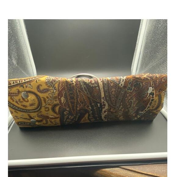 Vintage Echo Silk Paisley handbag‎ metal round handle Y2K Boho - Picture 8 of 8